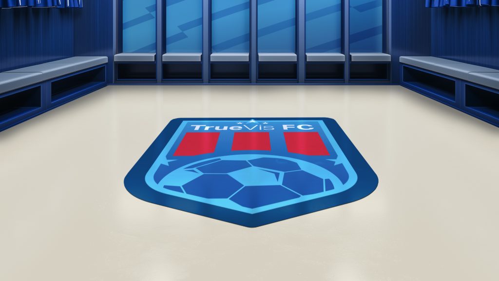 Bodenaufkleber gedruckt mit der VG4-Serie von Roland DG